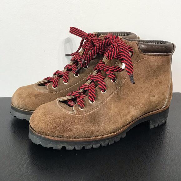 Vintage Vasque Red Lace Up Hiking Boots Suede Leather Mountaineering USA Shoes 6 - Picture 6 of 16